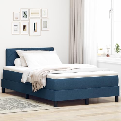 EMYRLXQW Betten & Zubehör, Betten & Bettrahmen - Boxspringbett mit Matratze & LED Blau 120x200 cm Stoff von EMYRLXQW