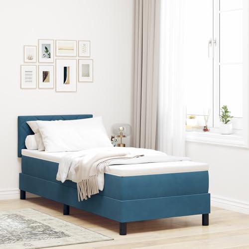EMYRLXQW Betten & Zubehör, Betten & Bettrahmen - Boxspringbett mit Matratze & LED Dunkelblau 80x200 cm Samt von EMYRLXQW