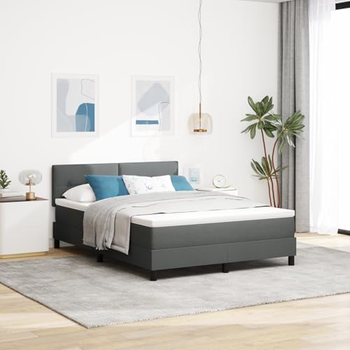 EMYRLXQW Betten & Zubehör, Betten & Bettrahmen - Boxspringbett mit Matratze & LED Dunkelgrau 140x190 cm Stoff von EMYRLXQW
