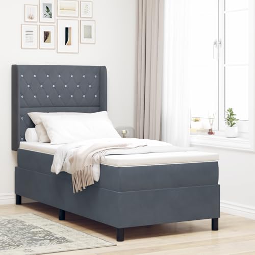 EMYRLXQW Betten & Zubehör, Betten & Bettrahmen - Boxspringbett mit Matratze & LED Dunkelgrau 90x200 cm Samt EMYRLXQW Betten & Zubehör, Betten & Bettrahmen - Boxspringbett mit Matratze & LED Dunkelgrau 90x200 cm Samt von EMYRLXQW