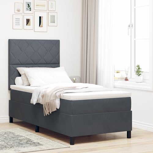EMYRLXQW Betten & Zubehör, Betten & Bettrahmen - Boxspringbett mit Matratze & LED Dunkelgrau 90x200 cm Samt EMYRLXQW Betten & Zubehör, Betten & Bettrahmen - Boxspringbett mit Matratze & LED Dunkelgrau 90x200 cm Samt von EMYRLXQW