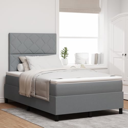 EMYRLXQW Betten & Zubehör, Betten & Bettrahmen - Boxspringbett mit Matratze & LED Hellgrau 120x200 cm Stoff von EMYRLXQW