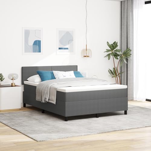 EMYRLXQW Betten & Zubehör, Betten & Bettrahmen - Boxspringbett mit Matratze & LED Hellgrau 160x200 cm Cordstoff von EMYRLXQW