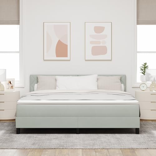 EMYRLXQW Betten & Zubehör, Betten & Bettrahmen - Boxspringbett mit Matratze & LED Hellgrau 180x200 cm Samt EMYRLXQW Betten & Zubehör, Betten & Bettrahmen - Boxspringbett mit Matratze & LED Hellgrau 180x200 cm Samt von EMYRLXQW