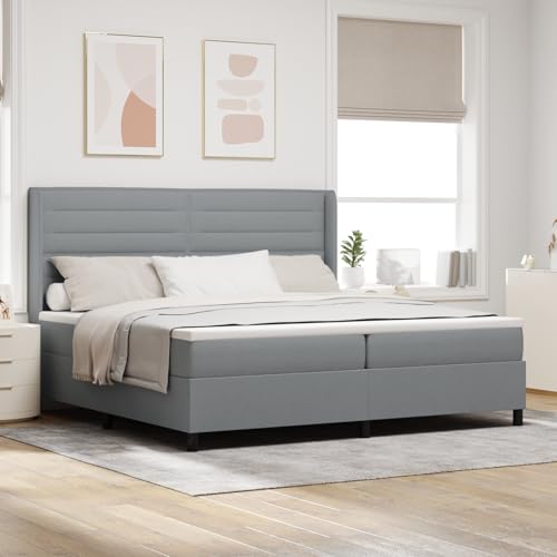 EMYRLXQW Betten & Zubehör, Betten & Bettrahmen - Boxspringbett mit Matratze & LED Hellgrau 200x200 cm Stoff EMYRLXQW Betten & Zubehör, Betten & Bettrahmen - Boxspringbett mit Matratze & LED Hellgrau 200x200 cm Stoff von EMYRLXQW