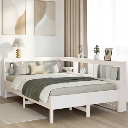 EMYRLXQW Betten & Zubehör, Betten & Bettrahmen - Bücherregal Bett ohne Matratze Weiß 120x190 cm Massivholz Kiefer EMYRLXQW Betten & Zubehör, Betten & Bettrahmen - Bücherregal Bett ohne Matratze Weiß 120x190 cm Massivholz Kiefer von EMYRLXQW
