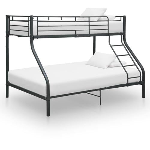 EMYRLXQW Betten & Zubehör, Betten & Bettrahmen Etagenbett Bettgestell ohne Matratze Schwarz Metall 140x200 cm/90x200 cm von EMYRLXQW