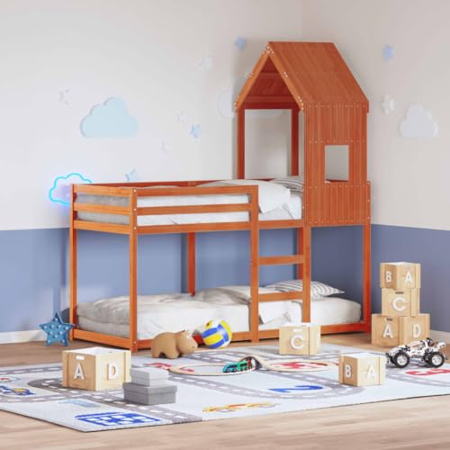EMYRLXQW Betten & Zubehör, Betten & Bettrahmen Etagenbett ohne Matratze Wachs braun 90x200 cm Massivholz Kiefer EMYRLXQW Betten & Zubehör, Betten & Bettrahmen Etagenbett ohne Matratze Wachs braun 90x200 cm Massivholz Kiefer von EMYRLXQW
