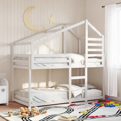 EMYRLXQW Betten & Zubehör, Betten & Bettrahmen Etagenbett ohne Matratze Weiß 80x200 cm Massivholz Kiefer EMYRLXQW Betten & Zubehör, Betten & Bettrahmen Etagenbett ohne Matratze Weiß 80x200 cm Massivholz Kiefer von EMYRLXQW