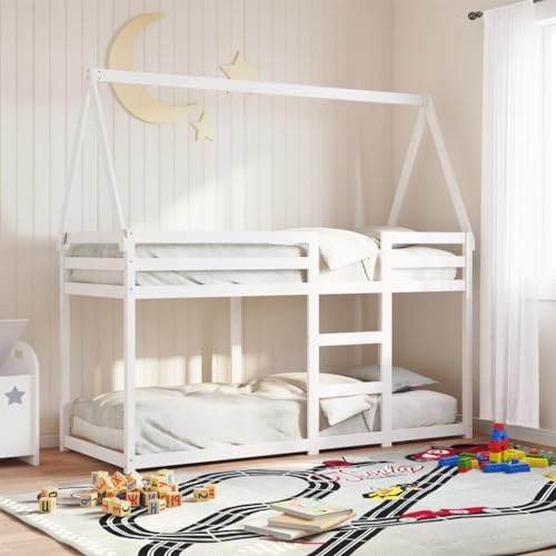 EMYRLXQW Betten & Zubehör, Betten & Bettrahmen Etagenbett ohne Matratze Weiß 90x200 cm Massivholz Kiefer EMYRLXQW Betten & Zubehör, Betten & Bettrahmen Etagenbett ohne Matratze Weiß 90x200 cm Massivholz Kiefer von EMYRLXQW