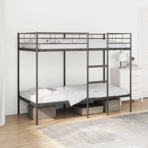 EMYRLXQW Betten & Zubehör, Betten & Bettrahmen Etagenbett ohne Matratze schwarz 100x190 cm Stahl EMYRLXQW Betten & Zubehör, Betten & Bettrahmen Etagenbett ohne Matratze schwarz 100x190 cm Stahl von EMYRLXQW