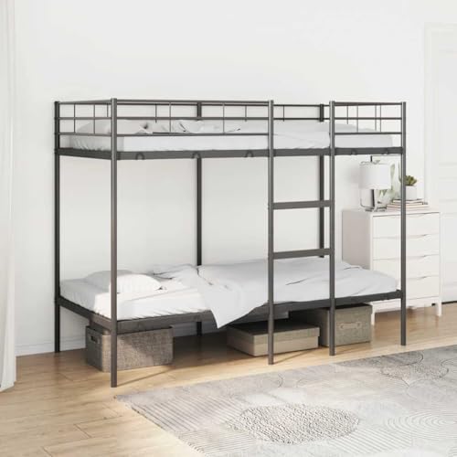 EMYRLXQW Betten & Zubehör, Betten & Bettrahmen Etagenbett ohne Matratze schwarz 90x190 cm Einzelbett Stahl EMYRLXQW Betten & Zubehör, Betten & Bettrahmen Etagenbett ohne Matratze schwarz 90x190 cm Einzelbett Stahl von EMYRLXQW