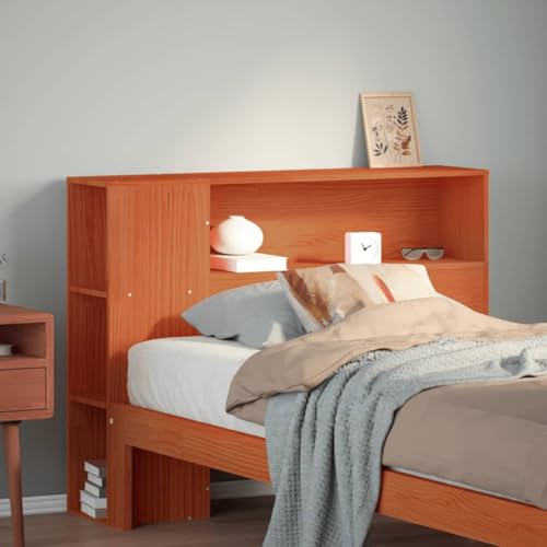 EMYRLXQW Betten & Zubehör, Kopfteile & Fußteile, Kopfteil mit Stauraum, Wachs, Braun, 100 cm, Massivholz Kiefer von EMYRLXQW