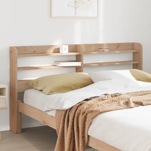 EMYRLXQW Betten & Zubehör, Kopfteile & Fußteile - Kopfteil mit Ablagen 160 cm Massivholz Kiefer von EMYRLXQW