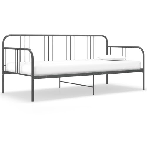 EMYRLXQW Betten & Zubehör,Betten & Bettrahmen-Sofa-Bettgestell ohne Matratze, Grau Metall 90x200 cm EMYRLXQW Betten & Zubehör,Betten & Bettrahmen-Sofa-Bettgestell ohne Matratze, Grau Metall 90x200 cm von EMYRLXQW