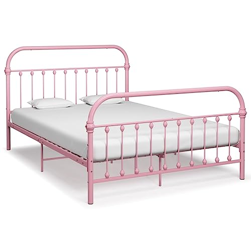 EMYRLXQW Betten & Zubehör-Betten & Bettrahmen-284513 Bettrahmen ohne Matratze Rosa Metall 140x200 cm EMYRLXQW Betten & Zubehör-Betten & Bettrahmen-284513 Bettrahmen ohne Matratze Rosa Metall 140x200 cm von EMYRLXQW