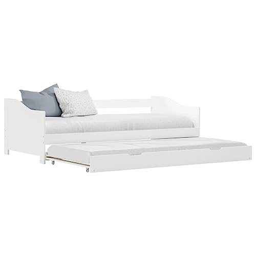 EMYRLXQW Betten & Zubehör - Betten & Bettrahmen - Ausziehbares Schlafsofa Bettgestell ohne Matratze - Weißes Kiefernholz 90x200 cm EMYRLXQW Betten & Zubehör - Betten & Bettrahmen - Ausziehbares Schlafsofa Bettgestell ohne Matratze - Weißes Kiefernholz 90x200 cm von EMYRLXQW