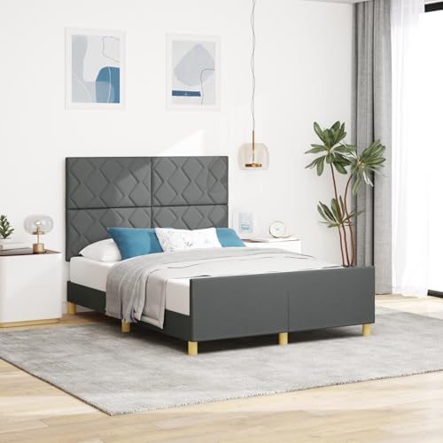 EMYRLXQW Betten & Zubehör Betten & Bettrahmen Bettgestell in Dunkelgrau 140x200 cm Stoff EMYRLXQW Betten & Zubehör Betten & Bettrahmen Bettgestell in Dunkelgrau 140x200 cm Stoff von EMYRLXQW