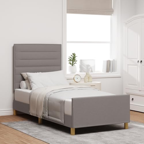 EMYRLXQW Betten & Zubehör Betten & Bettrahmen Bettgestell in Taupe 80x200 cm Stoff von EMYRLXQW