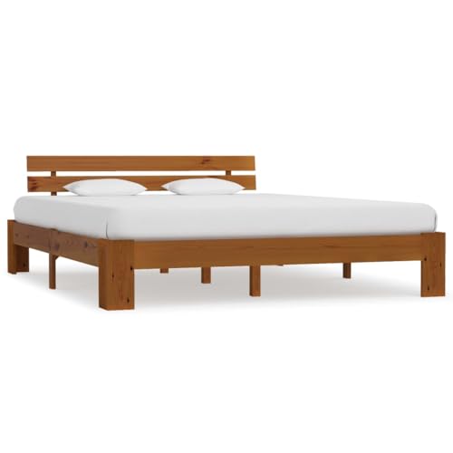 EMYRLXQW Betten & Zubehör-Betten & Bettrahmen Bettgestell ohne Matratze Braun 160x200cm Massivholz Kiefer EMYRLXQW Betten & Zubehör-Betten & Bettrahmen Bettgestell ohne Matratze Braun 160x200cm Massivholz Kiefer von EMYRLXQW