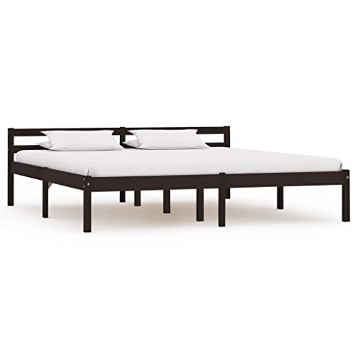EMYRLXQW Betten & Zubehör - Betten & Bettrahmen - Bettgestell ohne Matratze Dunkelbraun Kiefer Massivholz 180x200 cm Super King EMYRLXQW Betten & Zubehör - Betten & Bettrahmen - Bettgestell ohne Matratze Dunkelbraun Kiefer Massivholz 180x200 cm Super King von EMYRLXQW