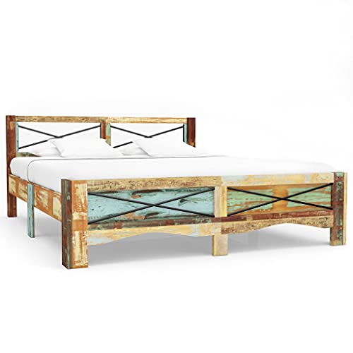 EMYRLXQW Betten & Zubehör-Betten & Bettrahmen Bettgestell ohne Matratze Massivholz Altholz 180x200 cm Super King EMYRLXQW Betten & Zubehör-Betten & Bettrahmen Bettgestell ohne Matratze Massivholz Altholz 180x200 cm Super King von EMYRLXQW
