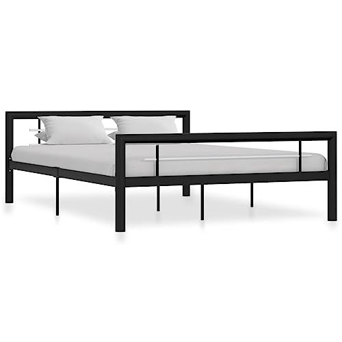 EMYRLXQW Betten & Zubehör - Betten & Bettrahmen - Bettgestell ohne Matratze Schwarz und Weiß Metall 140x200 cm EMYRLXQW Betten & Zubehör - Betten & Bettrahmen - Bettgestell ohne Matratze Schwarz und Weiß Metall 140x200 cm von EMYRLXQW