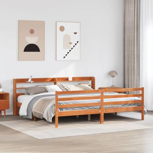 EMYRLXQW Betten & Zubehör Betten & Bettrahmen Bettgestell ohne Matratze Wachs Braun 200x200 cm Massivholz Kiefer EMYRLXQW Betten & Zubehör Betten & Bettrahmen Bettgestell ohne Matratze Wachs Braun 200x200 cm Massivholz Kiefer von EMYRLXQW