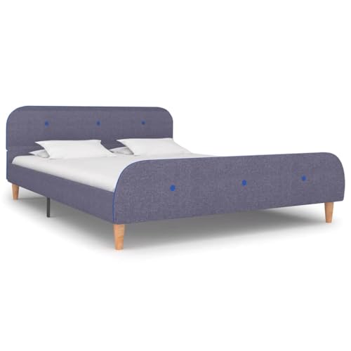 EMYRLXQW Betten & Zubehör - Betten & Bettrahmen - Bettgestell ohne Matratze hellgrauer Stoff 135x190 cm Doppelbett EMYRLXQW Betten & Zubehör - Betten & Bettrahmen - Bettgestell ohne Matratze hellgrauer Stoff 135x190 cm Doppelbett von EMYRLXQW