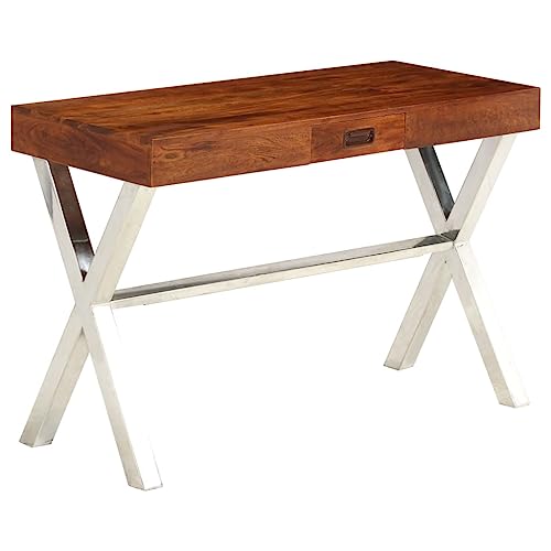 EMYRLXQW Büromöbel-Schreibtisch-Schreibtisch, massives Akazienholz-Finish, 110 x 50 x 76 cm, Büromöbel-Schreibtische von EMYRLXQW