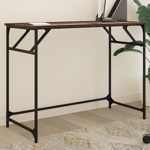 EMYRLXQW Büroschreibtisch-Schreibtisch, Eiche, braun, 100 x 45 x 76 cm, Holzwerkstoff und pulverbeschichteter Stahl EMYRLXQW Büroschreibtisch-Schreibtisch, Eiche, braun, 100 x 45 x 76 cm, Holzwerkstoff und pulverbeschichteter Stahl von EMYRLXQW