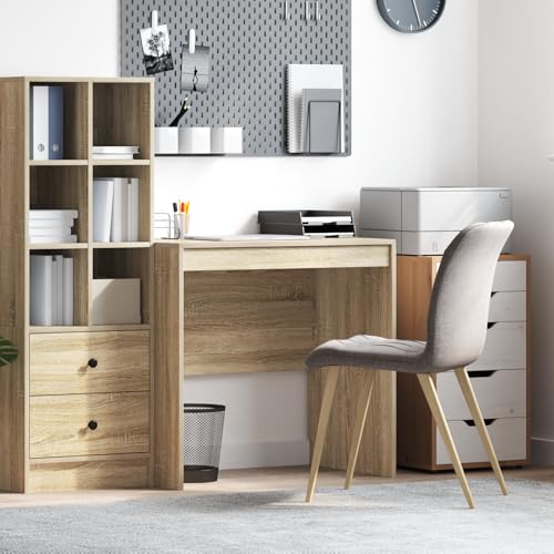 EMYRLXQW Büroschreibtisch-Schreibtisch, Sonoma-Eiche, 80 x 50 x 76 cm, Holzwerkstoff von EMYRLXQW
