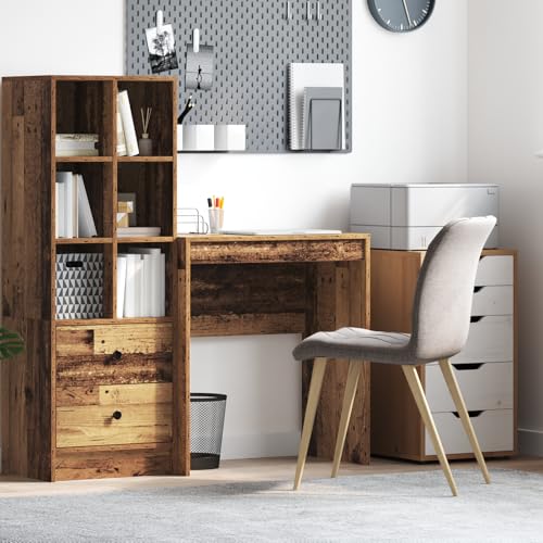 EMYRLXQW Büroschreibtische, rustikaler Schreibtisch, altes Holz, Spanplatte, kleiner Stauraum von EMYRLXQW
