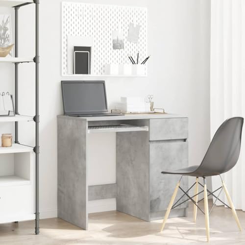 EMYRLXQW Büroschreibtische-Schreibtisch, Betongrau, 86 x 49 x 76 cm, Holzwerkstoff von EMYRLXQW