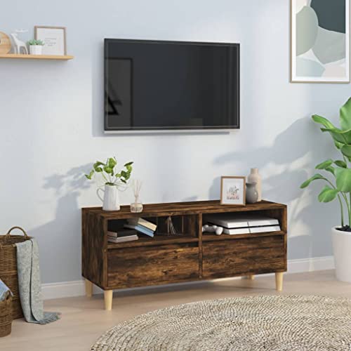 EMYRLXQW Entertainment Centers & TV Stands-TV Cabinet Smoked Oak 100x34.5x44.5cm Holzwerkstoff von EMYRLXQW