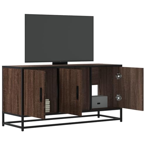 EMYRLXQW Entertainment Centers & TV Stands-TV Schrank Braun Eiche 100x35x50 cm Holzwerkstoff und Metall EMYRLXQW Entertainment Centers & TV Stands-TV Schrank Braun Eiche 100x35x50 cm Holzwerkstoff und Metall von EMYRLXQW