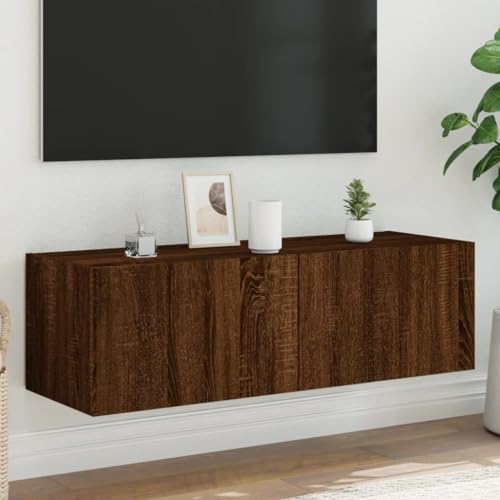 EMYRLXQW Entertainment Centers & TV Stands-TV Wandschrank mit LED-Leuchten Braun Eiche 100x35x31cm EMYRLXQW Entertainment Centers & TV Stands-TV Wandschrank mit LED-Leuchten Braun Eiche 100x35x31cm von EMYRLXQW