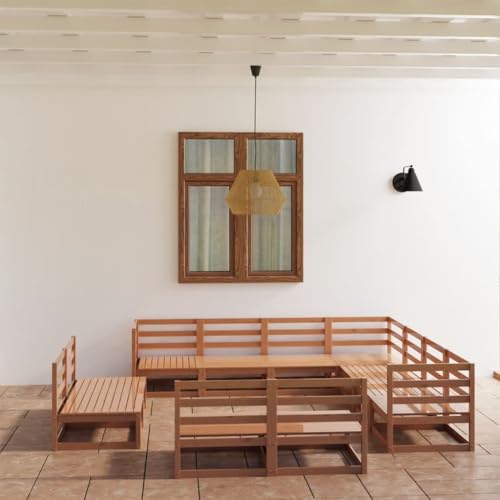 EMYRLXQW Gartenmöbel-Set, 11-teilig, Braun, massives Kiefernholz EMYRLXQW Gartenmöbel-Set, 11-teilig, Braun, massives Kiefernholz von EMYRLXQW