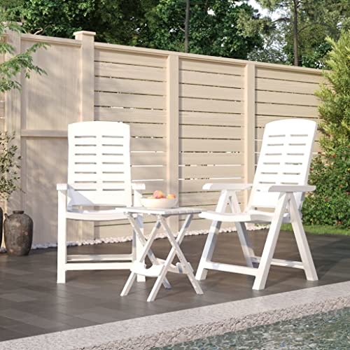 EMYRLXQW Gartenmöbel-Set, 3-teilig, Polypropylen, Weiß von EMYRLXQW