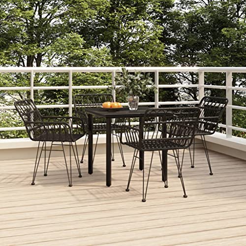 EMYRLXQW Gartenmöbel-Set, 5-teilig, Polyrattan, Schwarz EMYRLXQW Gartenmöbel-Set, 5-teilig, Polyrattan, Schwarz von EMYRLXQW