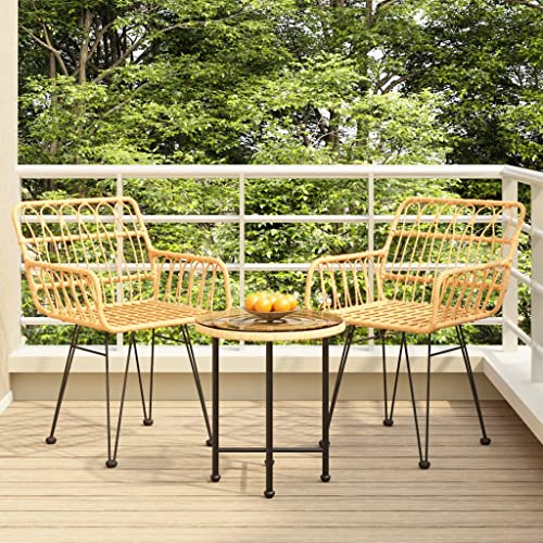 EMYRLXQW Gartenmöbel-Set, Gartenmöbel-Set, 3-teilig, Polyrattan von EMYRLXQW