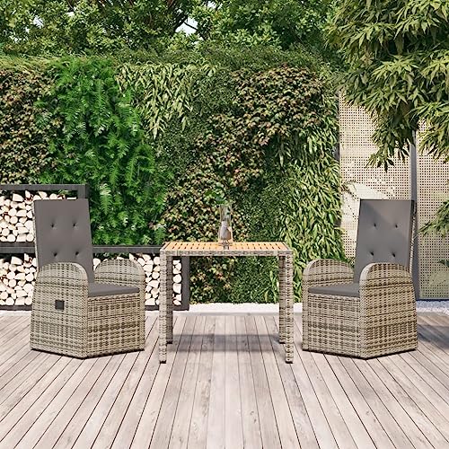 EMYRLXQW Gartenmöbel-Set für den Außenbereich, 3-teilig, Grau, Polyrattan und Akazienholz EMYRLXQW Gartenmöbel-Set für den Außenbereich, 3-teilig, Grau, Polyrattan und Akazienholz von EMYRLXQW