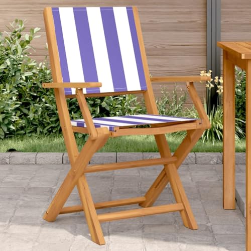 EMYRLXQW Gartenstühle 2 Stück blau und weiß Massivholz Akazie und Stoff EMYRLXQW Gartenstühle 2 Stück blau und weiß Massivholz Akazie und Stoff von EMYRLXQW