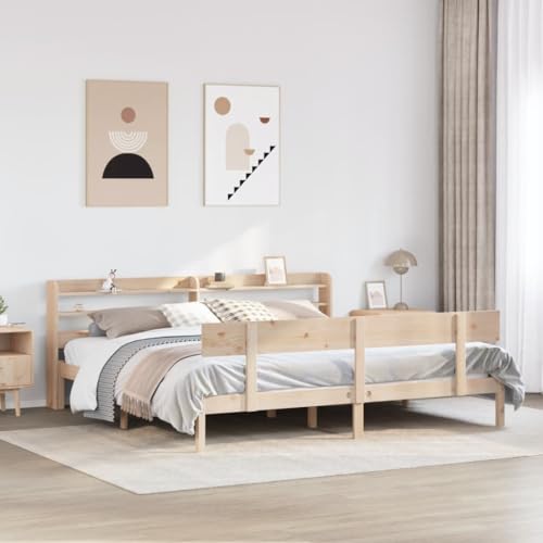 EMYRLXQW Möbel, Betten & Accessoires, Betten & Bettrahmen, Bettgestell ohne Matratze, 180 x 200 cm, Super King Massivholz, Kiefer von EMYRLXQW