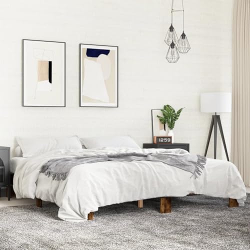 EMYRLXQW Möbel, Betten & Accessoires, Betten & Bettrahmen, Bettgestell ohne Matratze, Raucheiche, 200 x 200 cm von EMYRLXQW
