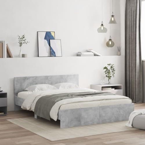 EMYRLXQW Möbel, Betten & Accessoires, Betten & Bettrahmen, Bettrahmen ohne Matratze, Beton-Grau, 150 x 200 cm, King Size von EMYRLXQW