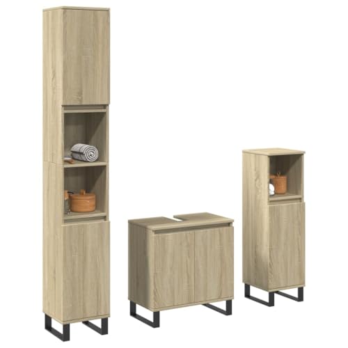 EMYRLXQW Möbel, Möbelsets, Badezimmermöbel-Sets, 3-teiliges Badezimmermöbel-Set, Sonoma-Eiche, Holzwerkstoff EMYRLXQW Möbel, Möbelsets, Badezimmermöbel-Sets, 3-teiliges Badezimmermöbel-Set, Sonoma-Eiche, Holzwerkstoff von EMYRLXQW