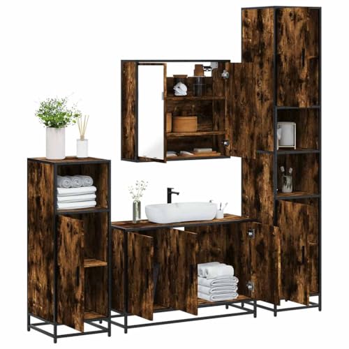EMYRLXQW Möbel, Möbelsets, Badezimmermöbel-Sets, 4-teiliges Badezimmermöbel-Set, geräuchertes Eichenholz EMYRLXQW Möbel, Möbelsets, Badezimmermöbel-Sets, 4-teiliges Badezimmermöbel-Set, geräuchertes Eichenholz von EMYRLXQW
