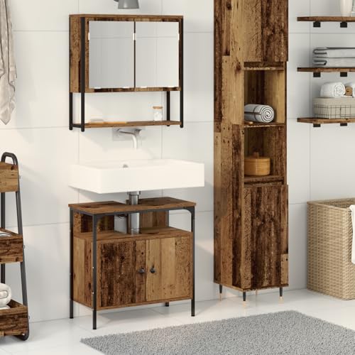 EMYRLXQW Möbel-Sets, Badezimmermöbel-Sets, Waschbeckenschrank mit eingebautem Waschbecken, Altholz, Holzwerkstoff von EMYRLXQW