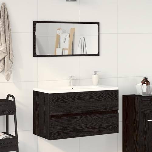 EMYRLXQW Möbelsets, Badezimmermöbel-Set, 2-teilig, schwarzes Eichenholz, Holzwerkstoff EMYRLXQW Möbelsets, Badezimmermöbel-Set, 2-teilig, schwarzes Eichenholz, Holzwerkstoff von EMYRLXQW